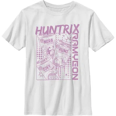 Kpop Demon Hunters Kids' Boy's  Zoey Mira And Rumi Ramyeon  Graphic T-shirt In White
