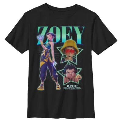 Kpop Demon Hunters Kids' Boy's  Zoey Super Star Logo  Graphic T-shirt In Black