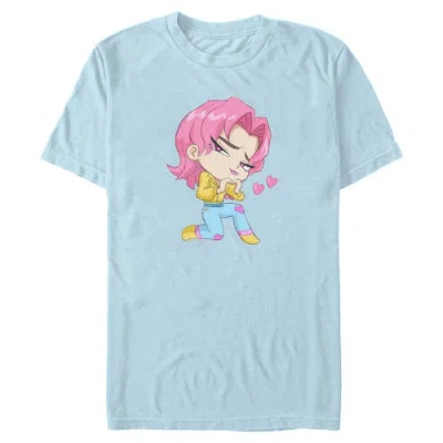 Kpop Demon Hunters Chibi Romance Heart  Graphic T-shirt In Blue