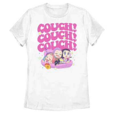 Kpop Demon Hunters Cute Friendship Couch Time  Graphic T-shirt In White