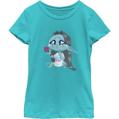 Kpop Demon Hunters Kids' Girl's  Chibi Crying Fan  Graphic T-shirt In Blue