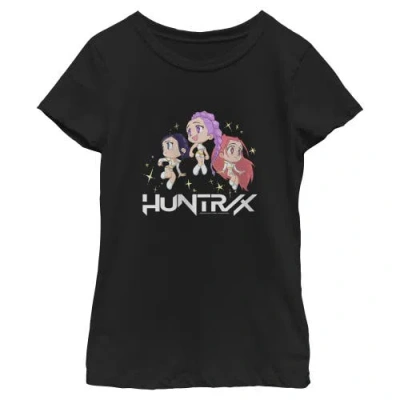 Kpop Demon Hunters Kids' Girl's  Chibi Trio Huntrix  Graphic T-shirt In Black