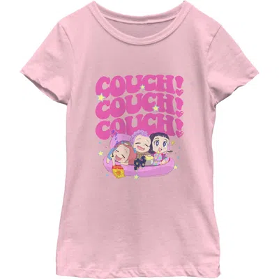 Kpop Demon Hunters Kids' Girl's  Cute Friendship Couch Time  Graphic T-shirt In Pink