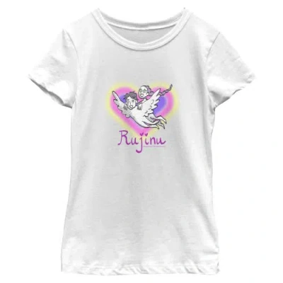 Kpop Demon Hunters Kids' Girl's  Fan Art Rujinu  Graphic T-shirt In White