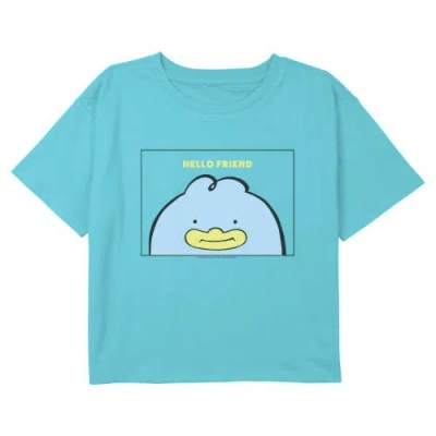 Kpop Demon Hunters Kids' Girl's  Hello Friend Duck Card  Graphic T-shirt In Blue