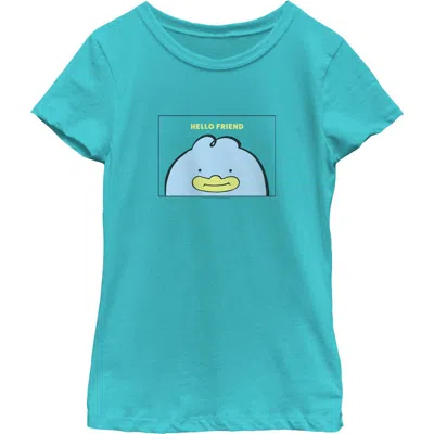 Kpop Demon Hunters Kids' Girl's  Hello Friend Duck  Graphic T-shirt In Blue