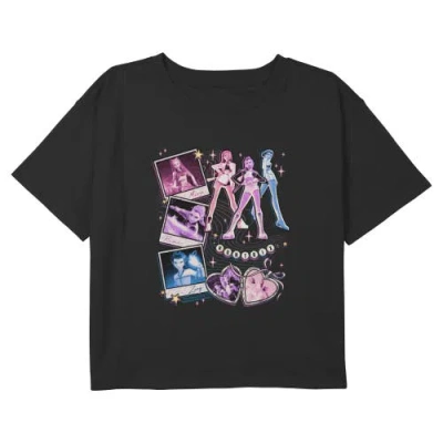 Kpop Demon Hunters Kids' Girl's  Huntrix Collage Stars  Graphic T-shirt In Black