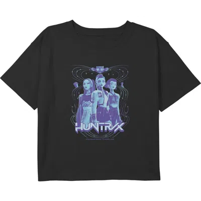 Kpop Demon Hunters Kids' Girl's  Huntrix Girls Honmoon  Graphic T-shirt In Black