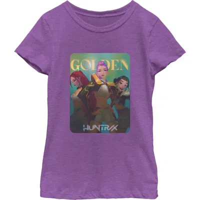 Kpop Demon Hunters Kids' Girl's  Huntrix Golden Photocard  Graphic T-shirt In Purple