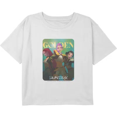 Kpop Demon Hunters Kids' Girl's  Huntrix Golden Photocard Logo  Graphic T-shirt In White