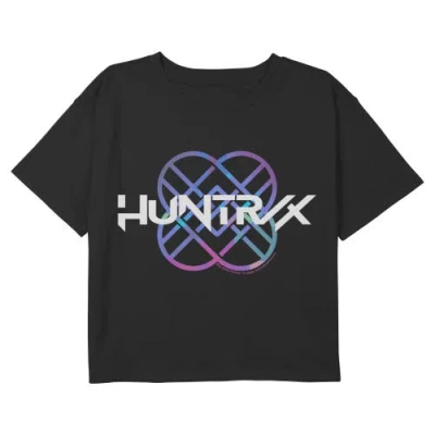 Kpop Demon Hunters Kids' Girl's  Huntrix Holographic Band Logo  Graphic T-shirt In Black