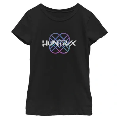 Kpop Demon Hunters Kids' Girl's  Huntrix Holographic Logo  Graphic T-shirt In Black