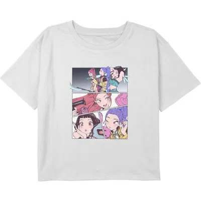 Kpop Demon Hunters Kids' Girl's  Huntrix Idols Manhwa Panels  Graphic T-shirt In White