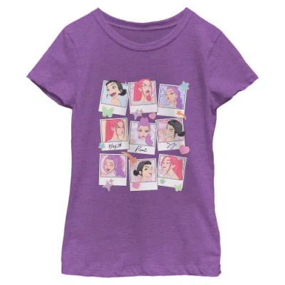 Kpop Demon Hunters Kids' Girl's  Huntrix Photo Frames Graphic T-shirt In Purple