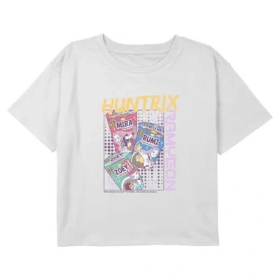 Kpop Demon Hunters Kids' Girl's  Huntrix Superstars Instant Ramyeon  Graphic T-shirt In White