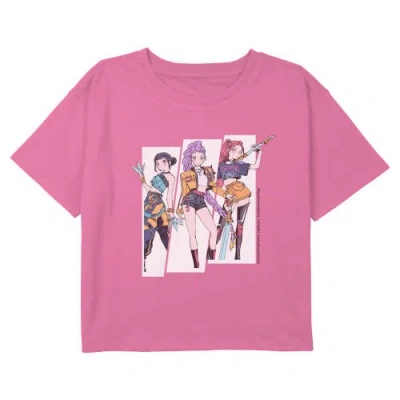 Kpop Demon Hunters Kids' Girl's  Huntrix Superstars Manhwa Style  Graphic T-shirt In Pink