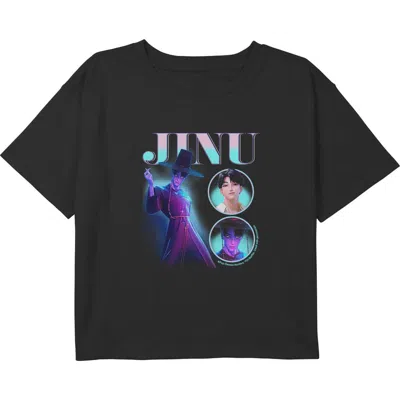 Kpop Demon Hunters Kids' Girl's  Jinu Saja Boy Montage  Graphic T-shirt In Black