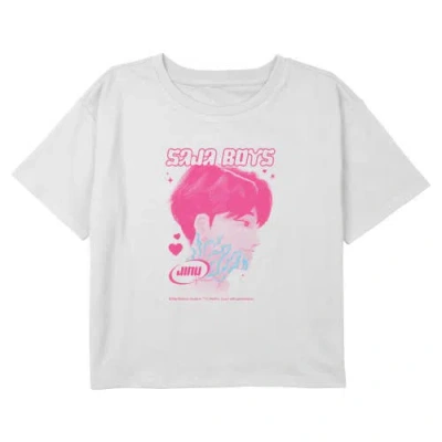 Kpop Demon Hunters Kids' Girl's  Jinu Saja Boy Profile  Graphic T-shirt In White