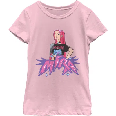 Kpop Demon Hunters Kids' Girl's  Mira Rockstar Pose Graphic T-shirt In Pink