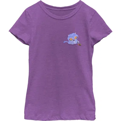 Kpop Demon Hunters Kids' Girl's  Mischievous Derpy Pocket  Graphic T-shirt In Purple