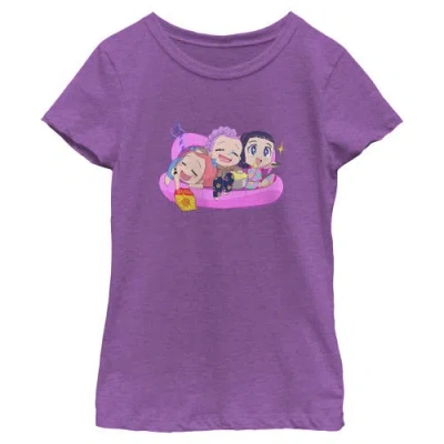 Kpop Demon Hunters Kids' Girl's  Movie Night Group  Graphic T-shirt In Purple