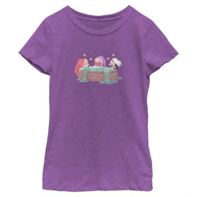 Kpop Demon Hunters Kids' Girl's  Rumi, Mira And Zoey Relaxing  Graphic T-shirt In Purple