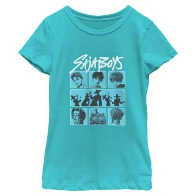 Kpop Demon Hunters Kids' Girl's  Saja Boys Group  Graphic T-shirt In Blue