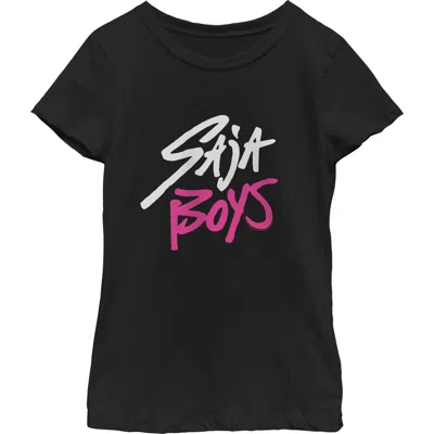 Kpop Demon Hunters Kids' Girl's  Saja Boys Logo  Graphic T-shirt In Black
