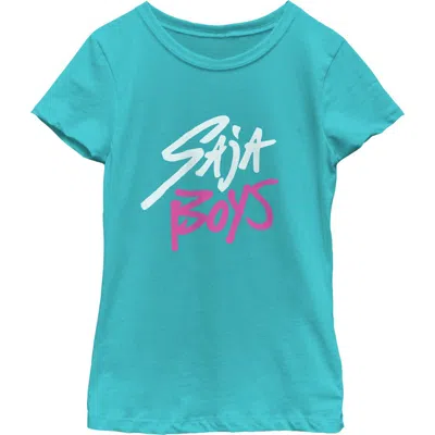 Kpop Demon Hunters Kids' Girl's  Saja Boys Logo  Graphic T-shirt In Blue
