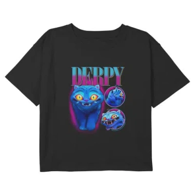 Kpop Demon Hunters Kids' Girl's  Supernatural Happy Derpy  Graphic T-shirt In Black