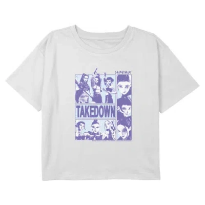 Kpop Demon Hunters Kids' Girl's  Takedown Idols Huntrix Logo  Graphic T-shirt In White