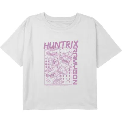 Kpop Demon Hunters Kids' Girl's  Zoey Mira And Rumi Instant Ramyeon  Graphic T-shirt In White