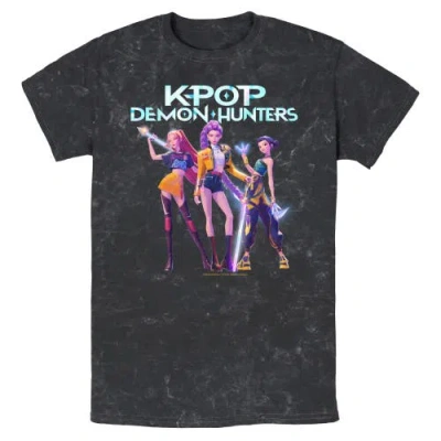 Kpop Demon Hunters Girls Group Shot  Graphic T-shirt In Black