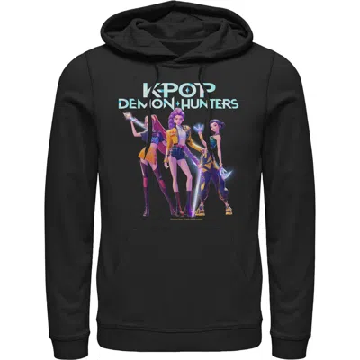 Kpop Demon Hunters Girls Group Shot  Pull Over Hoodie In Black
