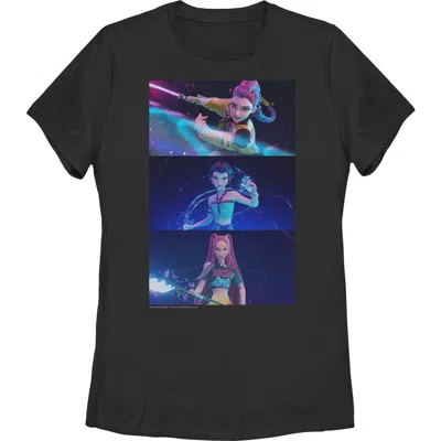 Kpop Demon Hunters Group Shot Trio  Graphic T-shirt In Black