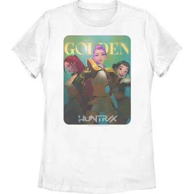 Kpop Demon Hunters Huntrix Golden Photocard  Graphic T-shirt In White