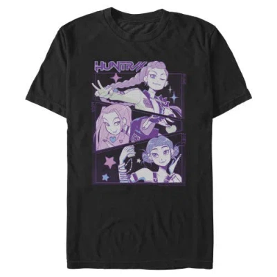 Kpop Demon Hunters Huntrix Group Panels  Graphic T-shirt In Black
