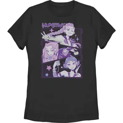 Kpop Demon Hunters Huntrix Group Panels  Graphic T-shirt In Black