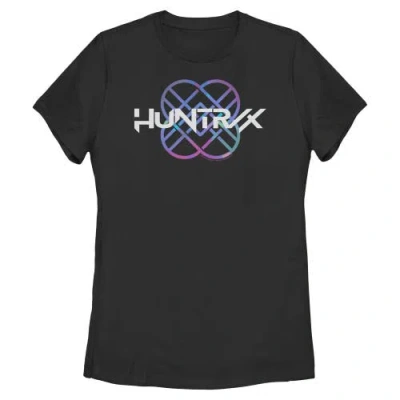 Kpop Demon Hunters Huntrix Holographic Logo  Graphic T-shirt In Black