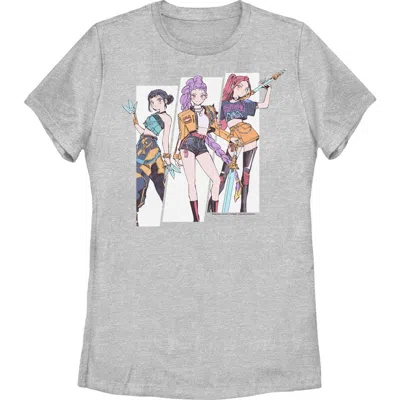 Kpop Demon Hunters Huntrix Manhwa Style  Graphic T-shirt In Gray