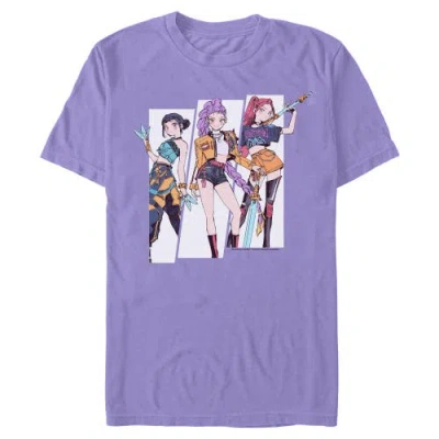 Kpop Demon Hunters Huntrix Manhwa Style  Graphic T-shirt In Purple