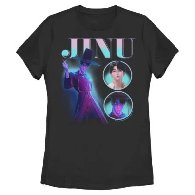 Kpop Demon Hunters Jinu Saja Boy Collage  Graphic T-shirt In Black