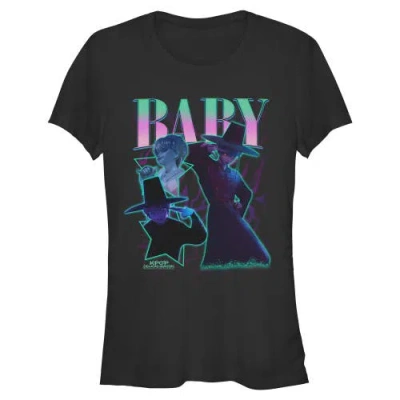 Kpop Demon Hunters Kids' Junior's  Baby Saja Collage  Graphic T-shirt In Black