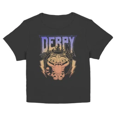 Kpop Demon Hunters Junior's  Bold Depry Logo Graphic T-shirt In Black