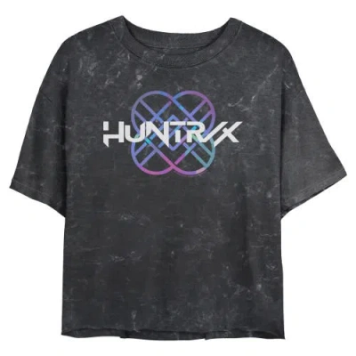 Kpop Demon Hunters Junior's  Colorful Holographic Logo Graphic T-shirt In Black