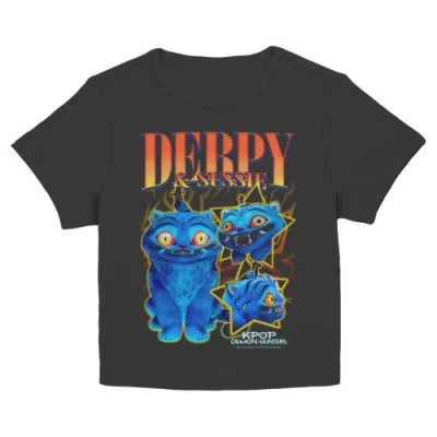 Kpop Demon Hunters Junior's  Derpy And Sussie Friends Duo Graphic T-shirt In Black