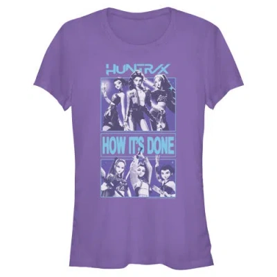Kpop Demon Hunters Kids' Junior's  Huntrix How It's Done  Graphic T-shirt In Purple