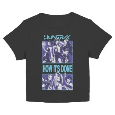 Kpop Demon Hunters Junior's  Huntrix How It's Done Trio Graphic T-shirt In Black
