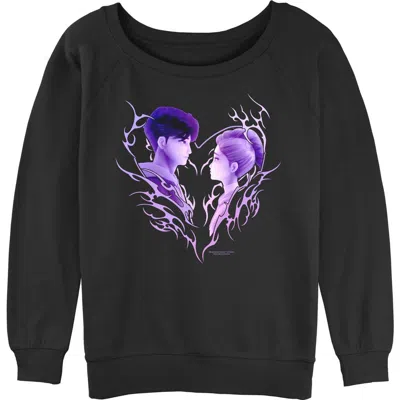 Kpop Demon Hunters Junior's  Jinu And Rumi Love Sweatshirt In Black