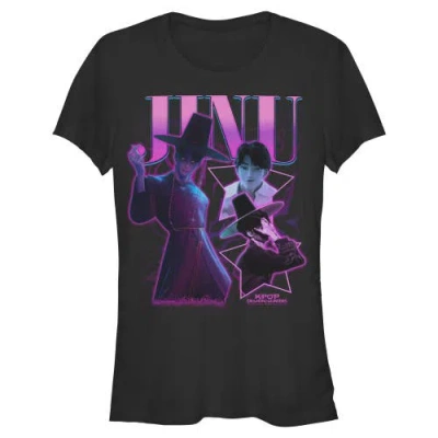 Kpop Demon Hunters Kids' Junior's  Jinu Saja Collage  Graphic T-shirt In Black